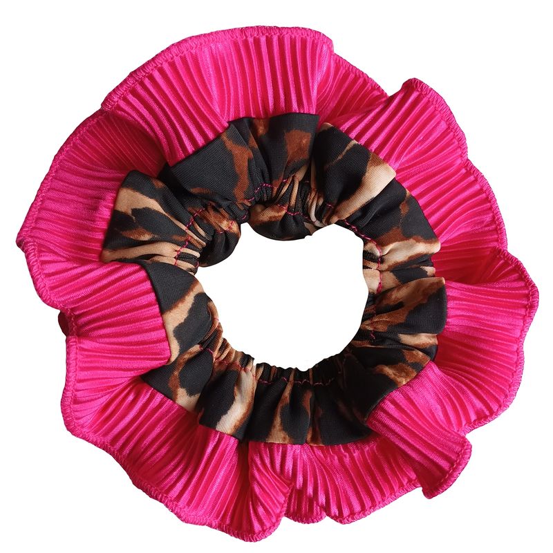 MARIA PASKARO - Scrunchie Begonia M Animal Fucsia Plisado Maria Paskaro - Fucsia