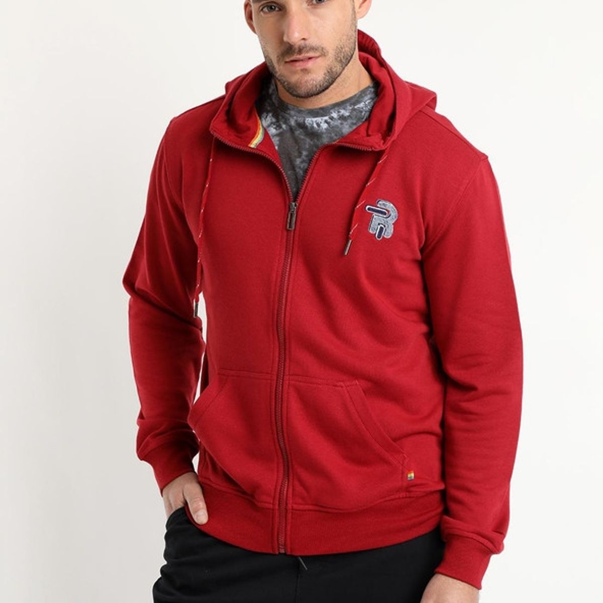 TRUVAL - Poleron Full Zipper Rojo oscuro TRUVAL