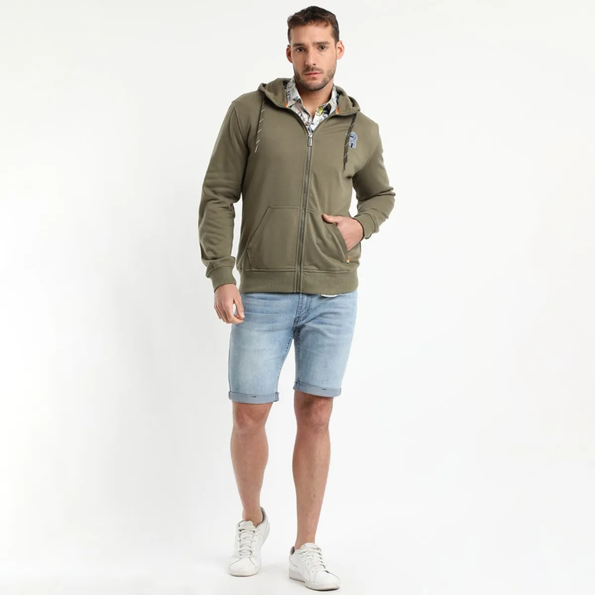 TRUVAL - Poleron Full Zipper Khaki oscuro TRUVAL