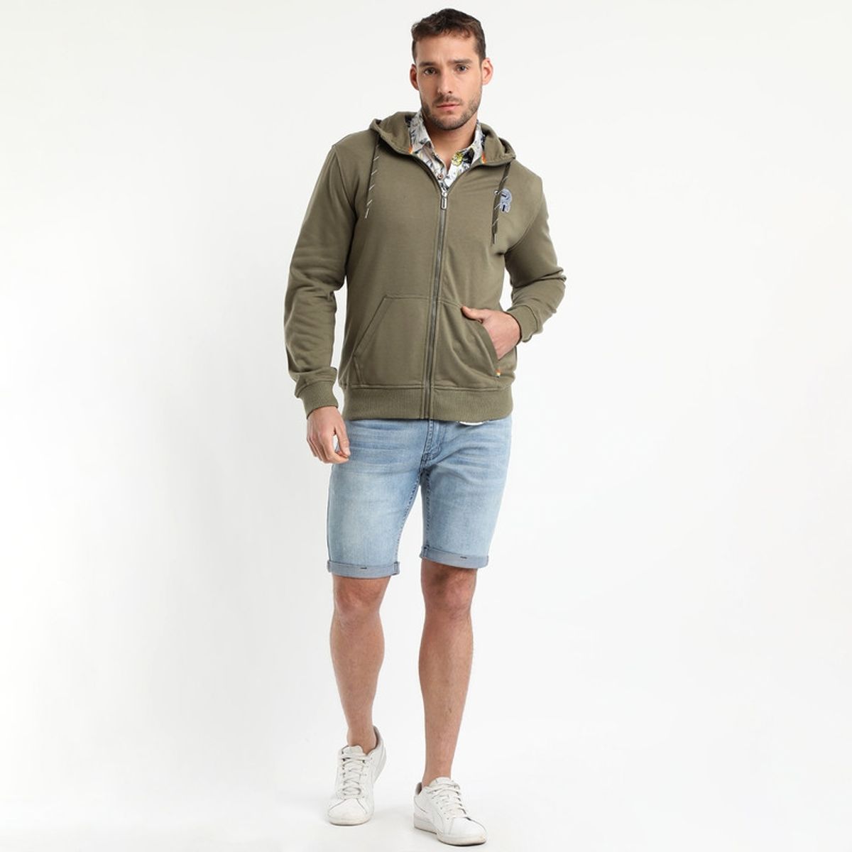 TRUVAL - Poleron Full Zipper Khaki oscuro TRUVAL
