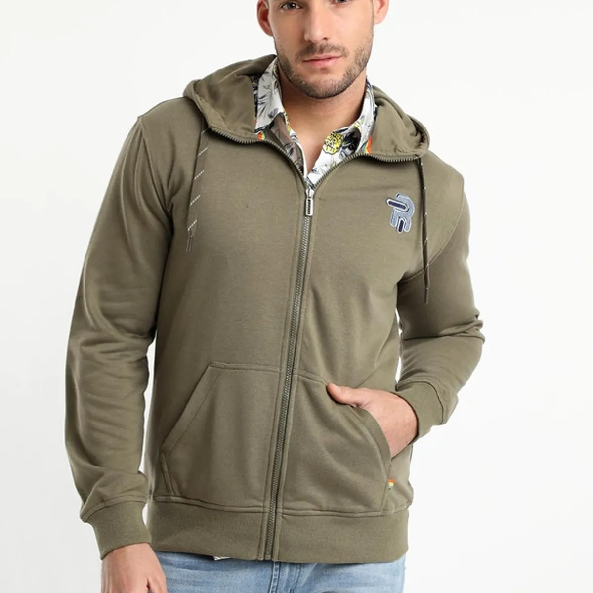 TRUVAL - Poleron Full Zipper Khaki oscuro TRUVAL