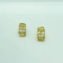 VIZIATO - Aro con circón enchapado en oro