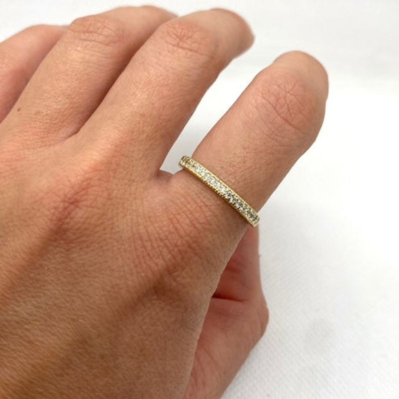 VIZIATO - Anillo blanca enchapado en oro