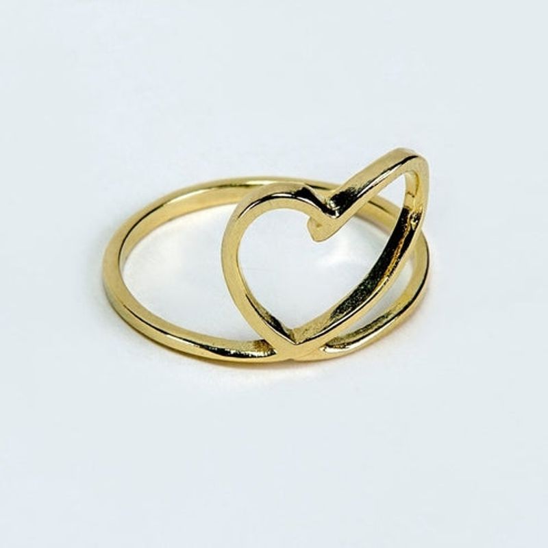 VIZIATO - Anillo cuore enchapado en oro
