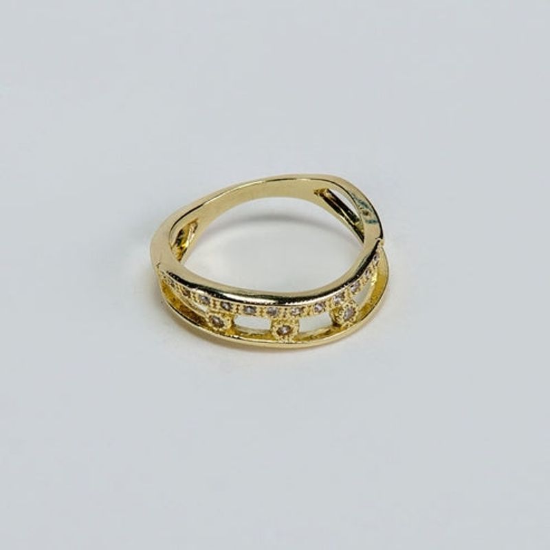 VIZIATO - Anillo irregular circones enchapado en oro