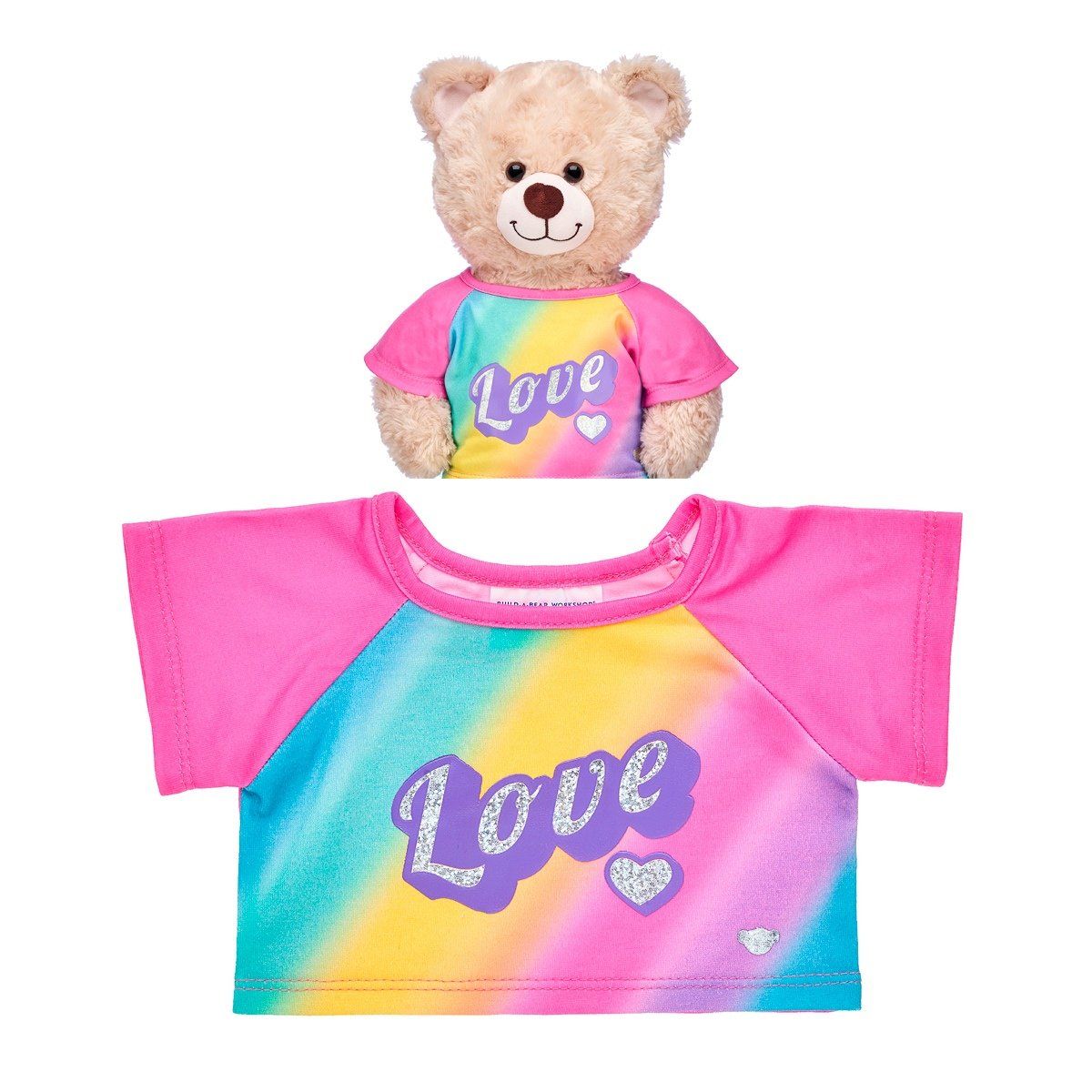 BUILD A BEAR - Polera Arcoiris Corazon 2 Build A Bear