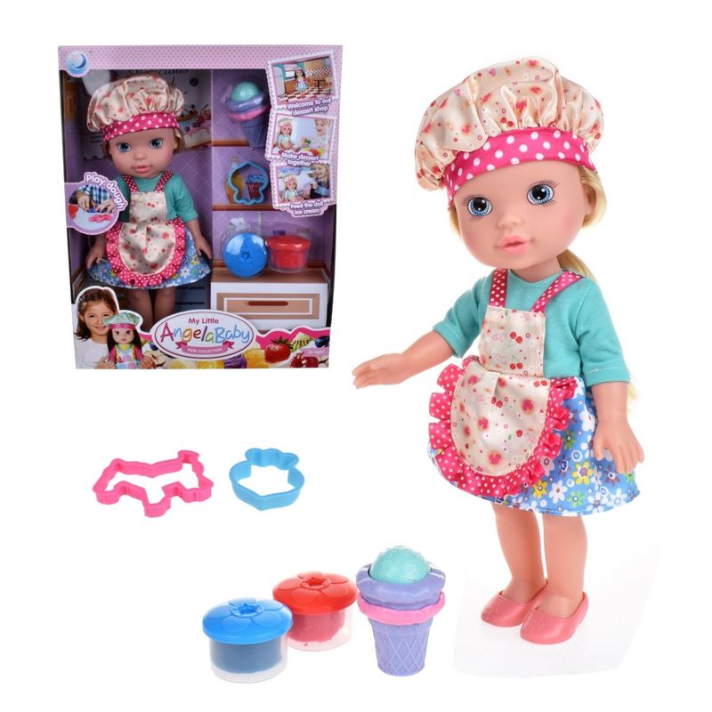 ANSALDO - Muñeca Chef De 30 Cms Con Set De Masas Y Accesorios - Rubia