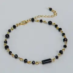 VIZIATO - Tobillera noir enchapado en oro