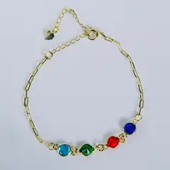 VIZIATO - Pulsera rainbow punto luz enchapado en oro