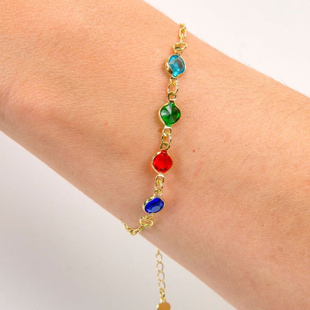 VIZIATO - Pulsera rainbow punto luz enchapado en oro