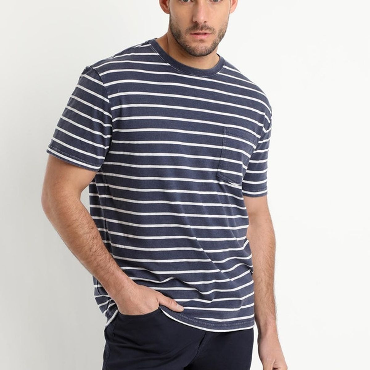 TRUVAL - Polera Look Denim Azul Marino TRUVAL
