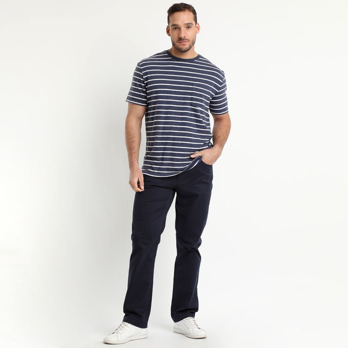 TRUVAL - Polera Look Denim Azul Marino TRUVAL