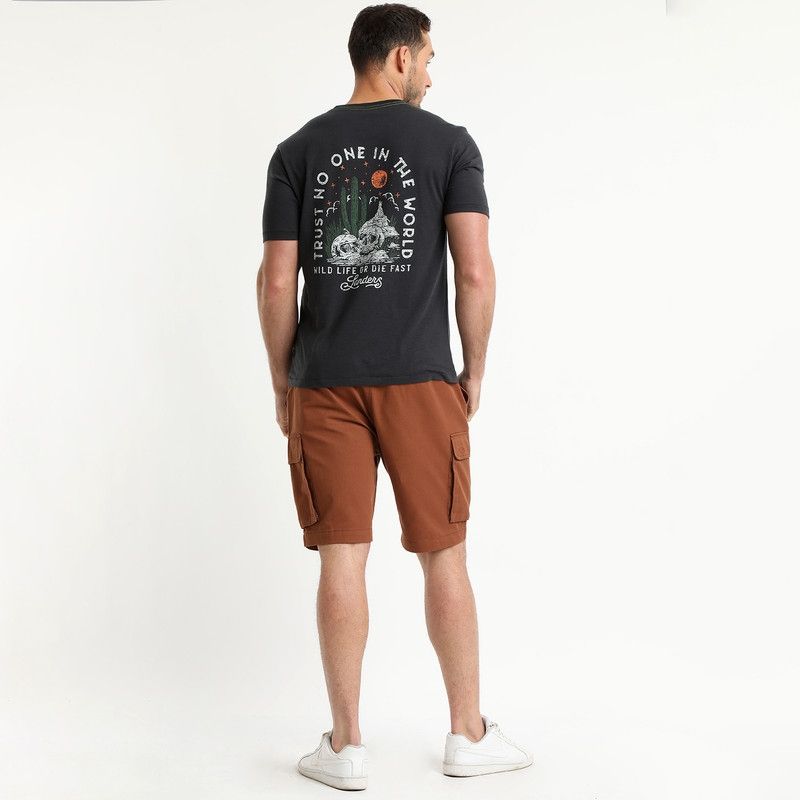 TRUVAL - Polera Manga Corta Cuello Redondo Print Gris TRUVAL
