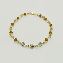 VIZIATO - Pulsera marrone enchapado en oro