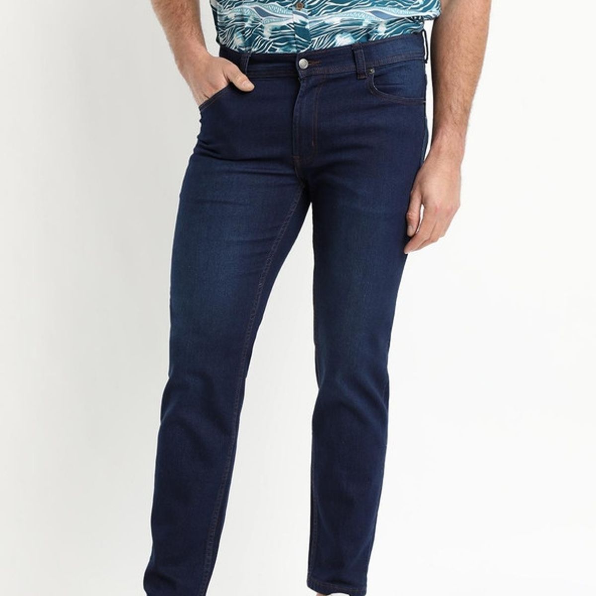 TRUVAL - Jeans Básico Spandex Slim Fit Azul Denim TRUVAL