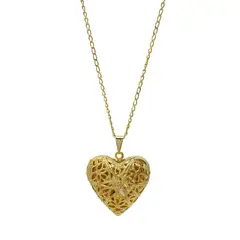 VIZIATO - Collar relicario cuore enchapado en oro