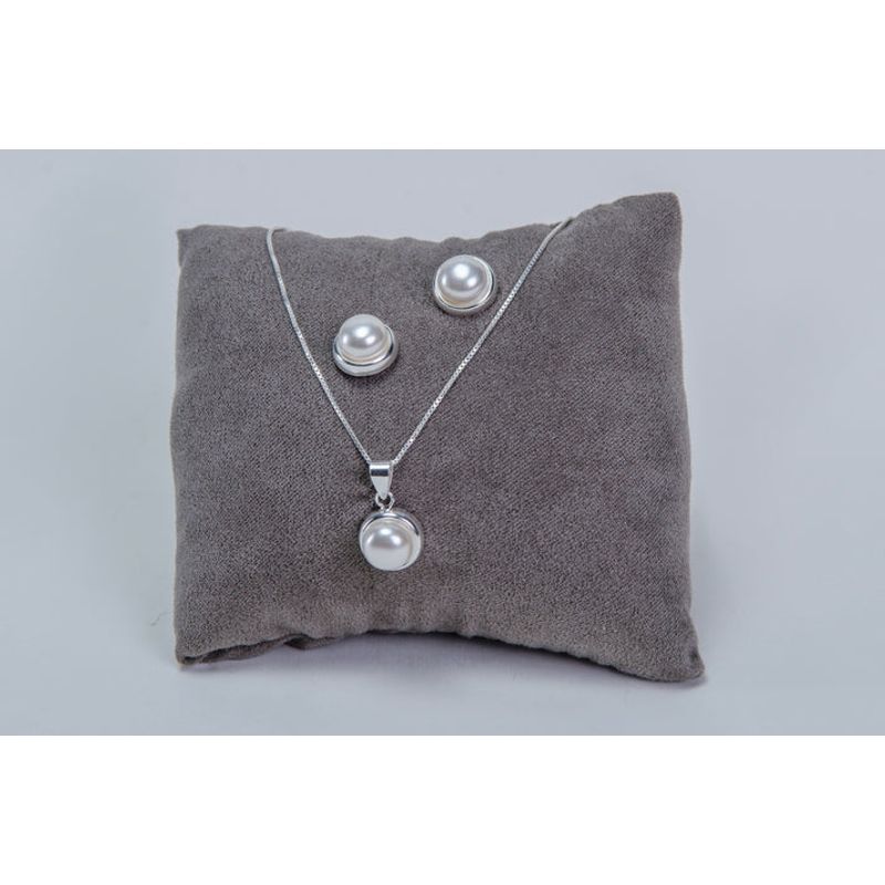 VIZIATO - Conjunto perla white plata