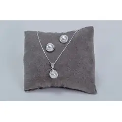 VIZIATO - Conjunto perla white plata