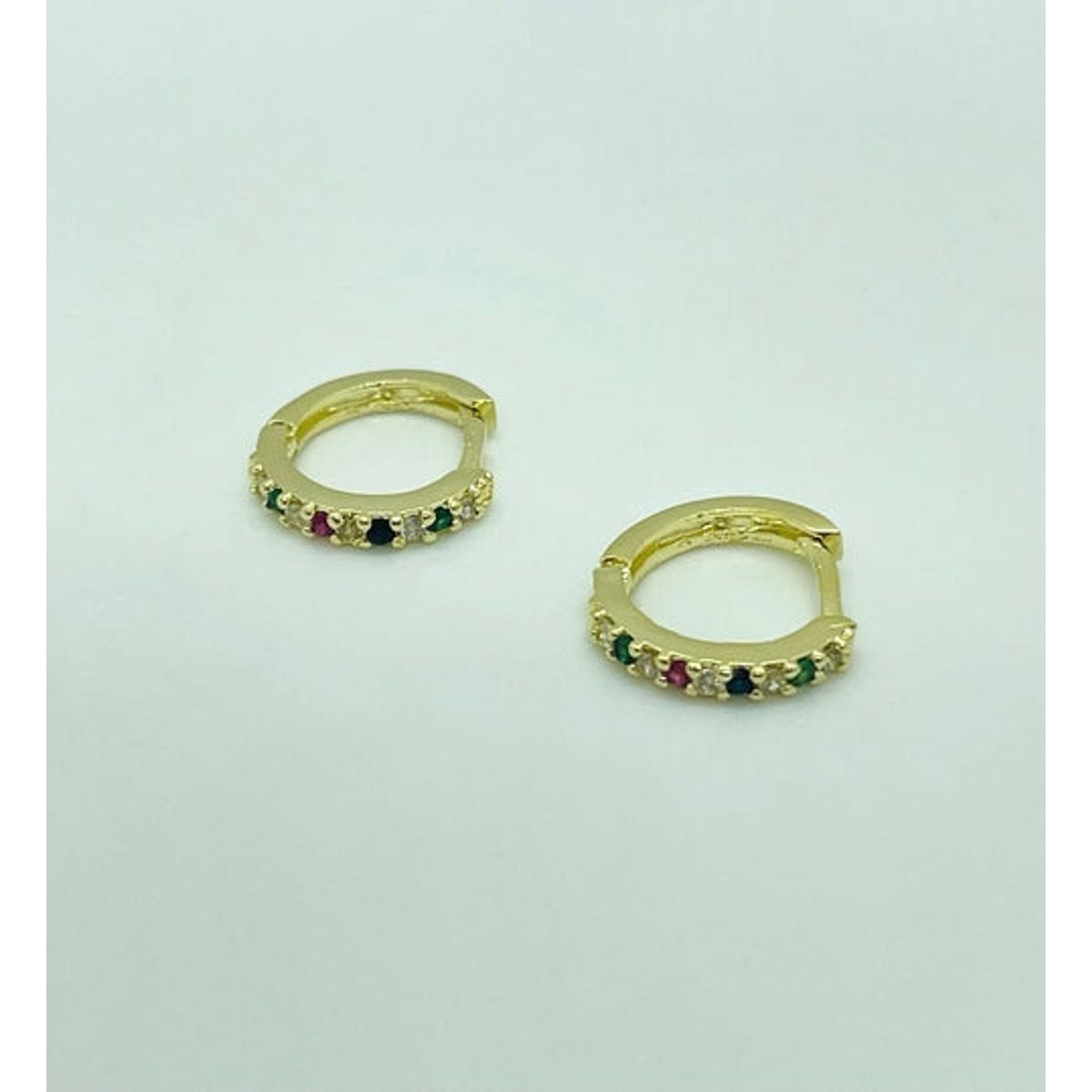 VIZIATO - Argolla princess rainbow enchapado en oro