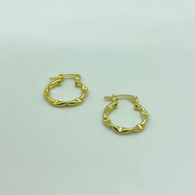 VIZIATO - Argolla machacada small enchapado en oro