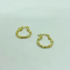 VIZIATO - Argolla machacada small enchapado en oro