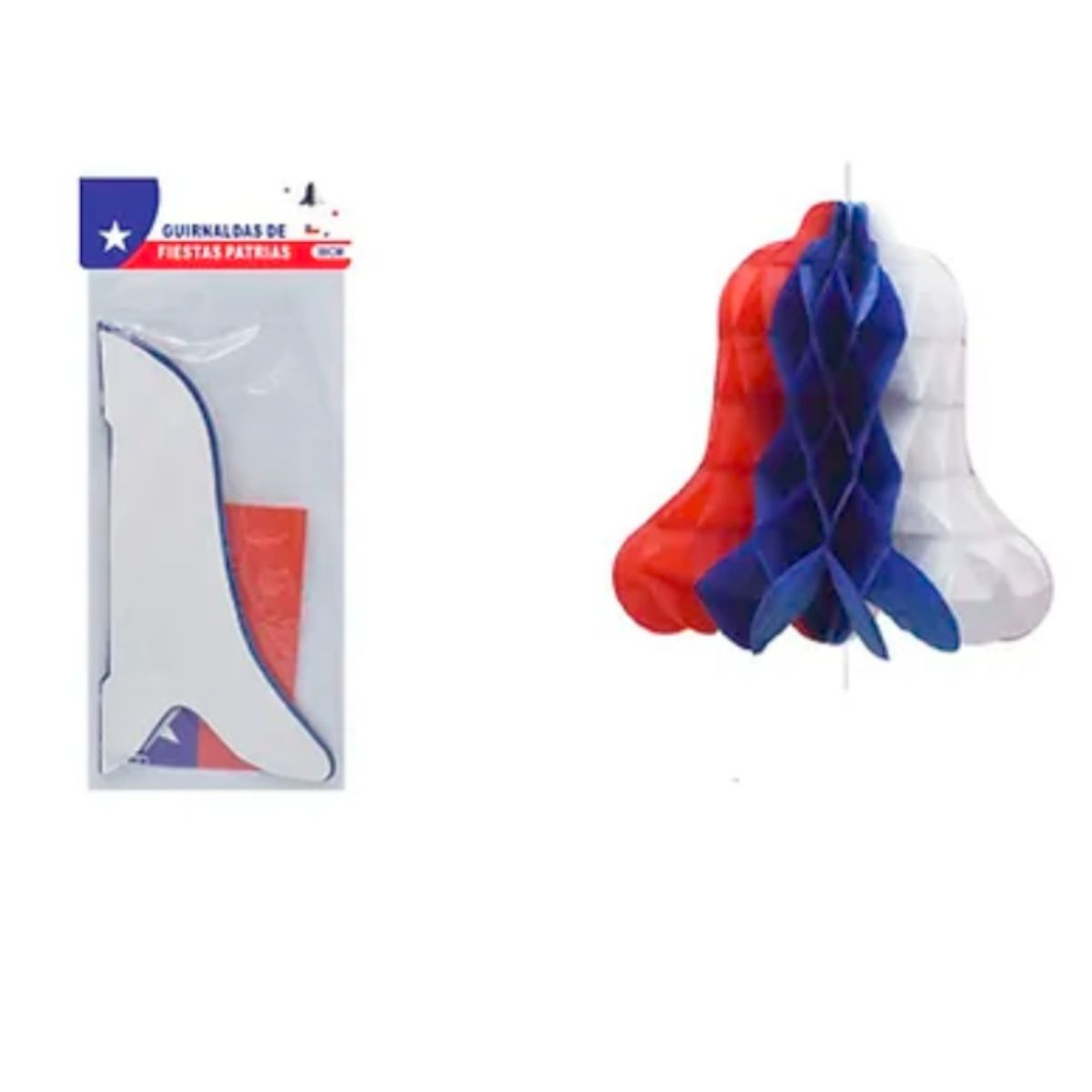 GENERICO - Guirnalda Campana Fiesta Patrias Chile 40 cm