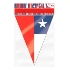 GENERICO - Banderin Guirnalda Fiestas Patrias Chile 20x32 cm
