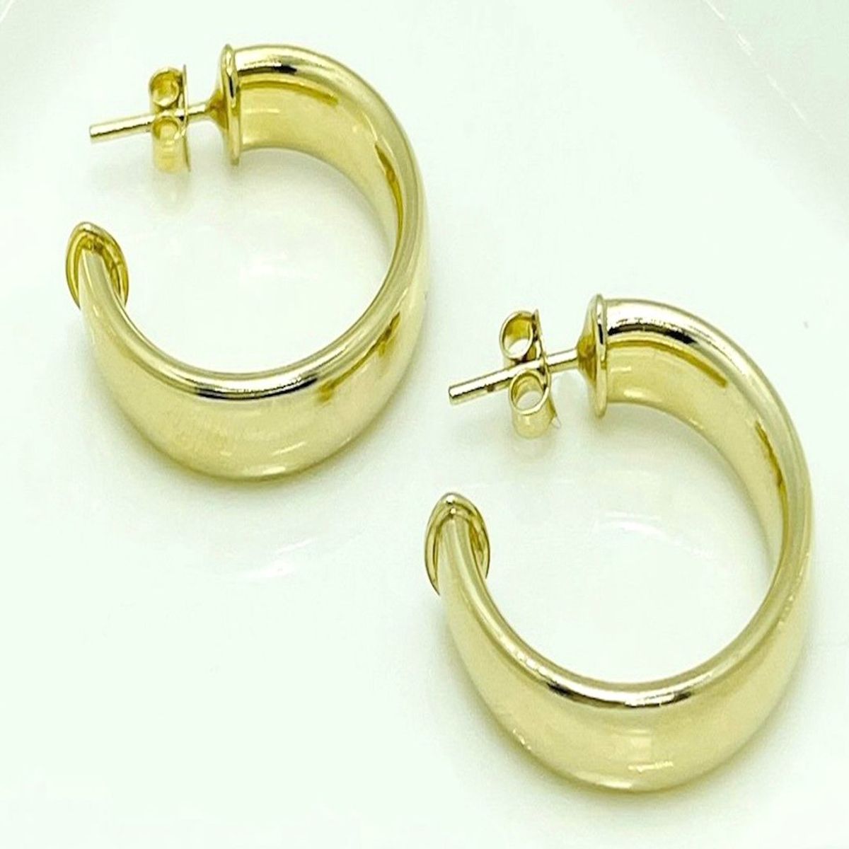 VIZIATO - Argolla semi lisa plana enchapado en oro