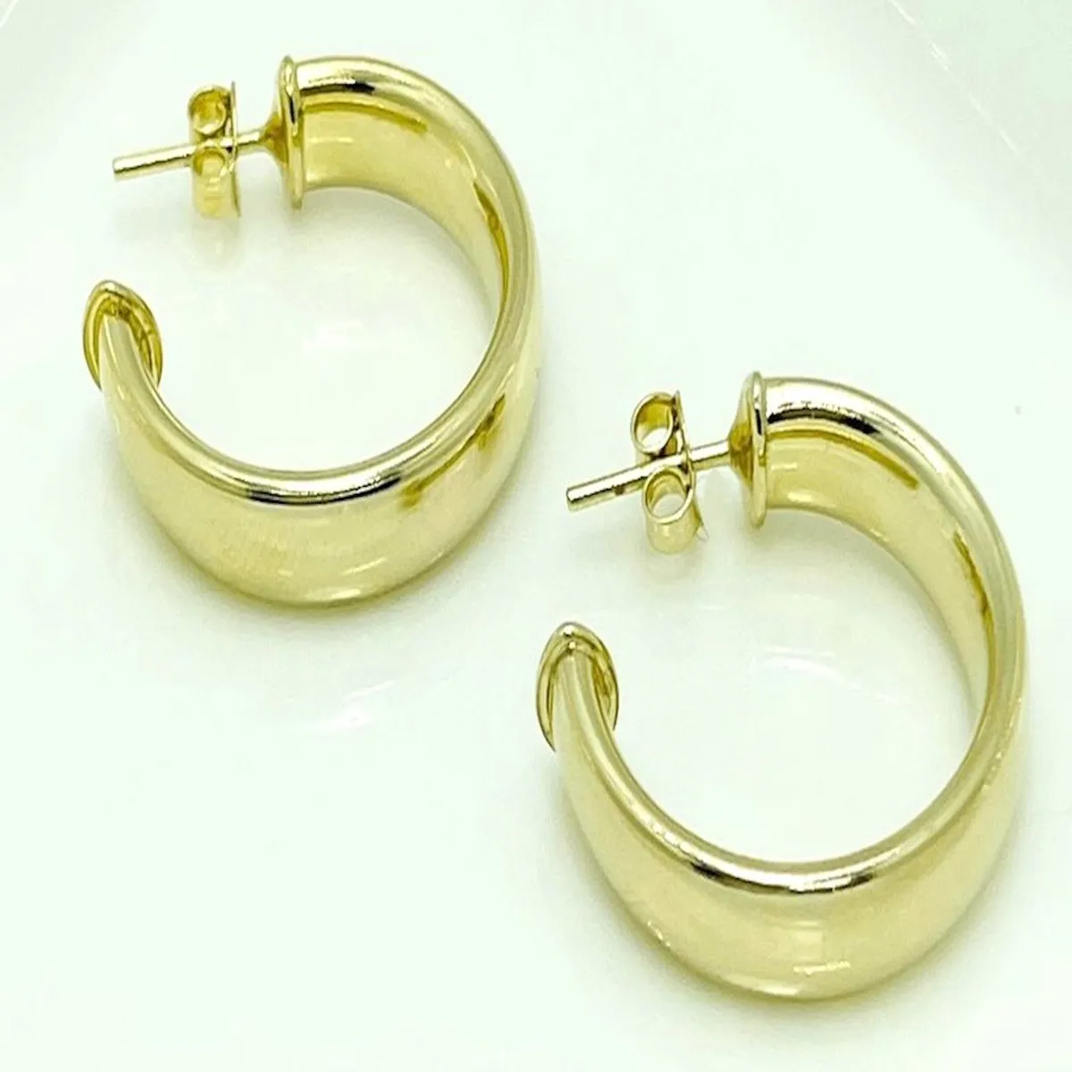 VIZIATO - Argolla semi lisa plana enchapado en oro