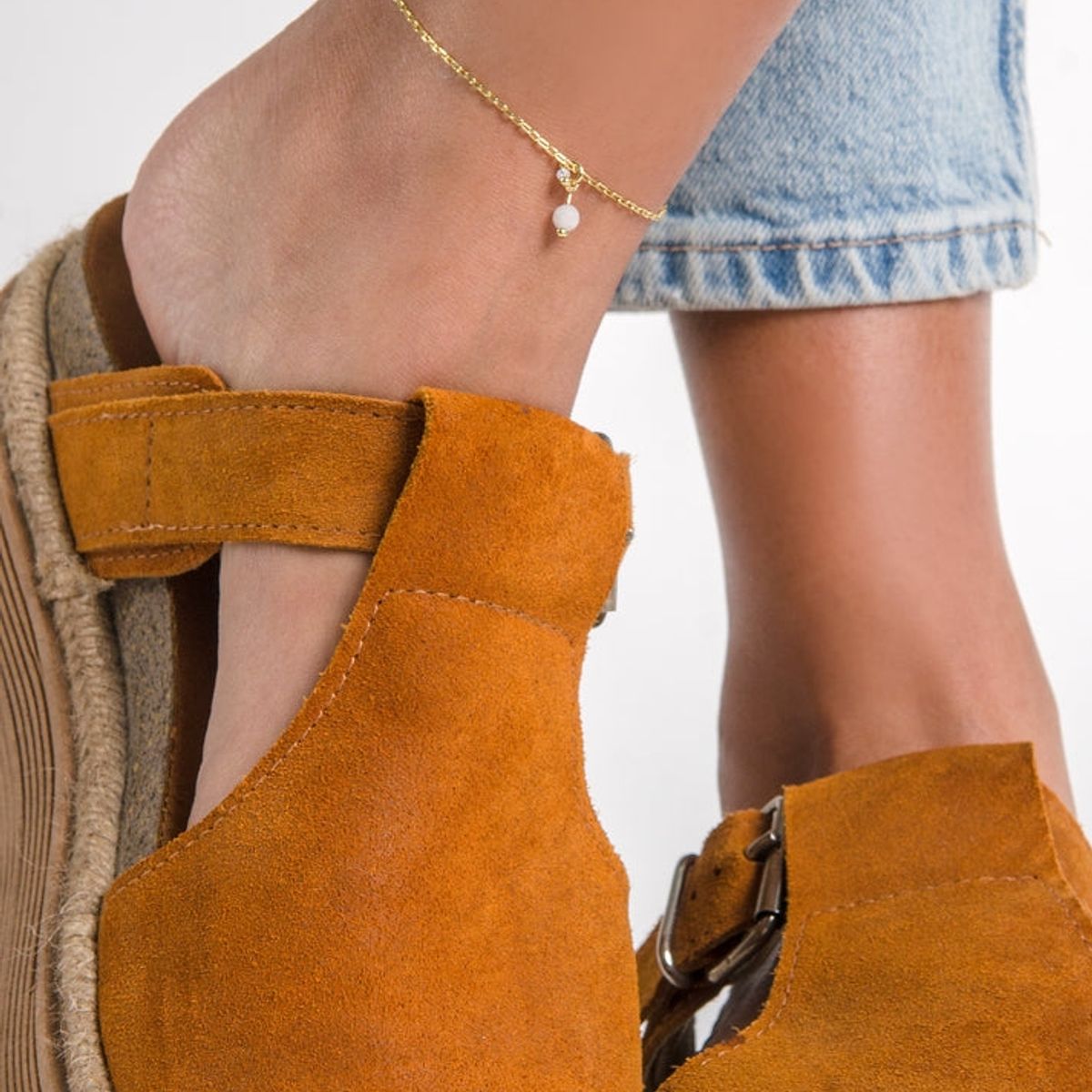 VIZIATO - Tobillera one moss enchapado en oro