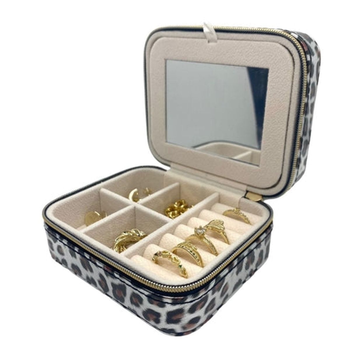 VIZIATO - Joyero organizador de joyas print gris