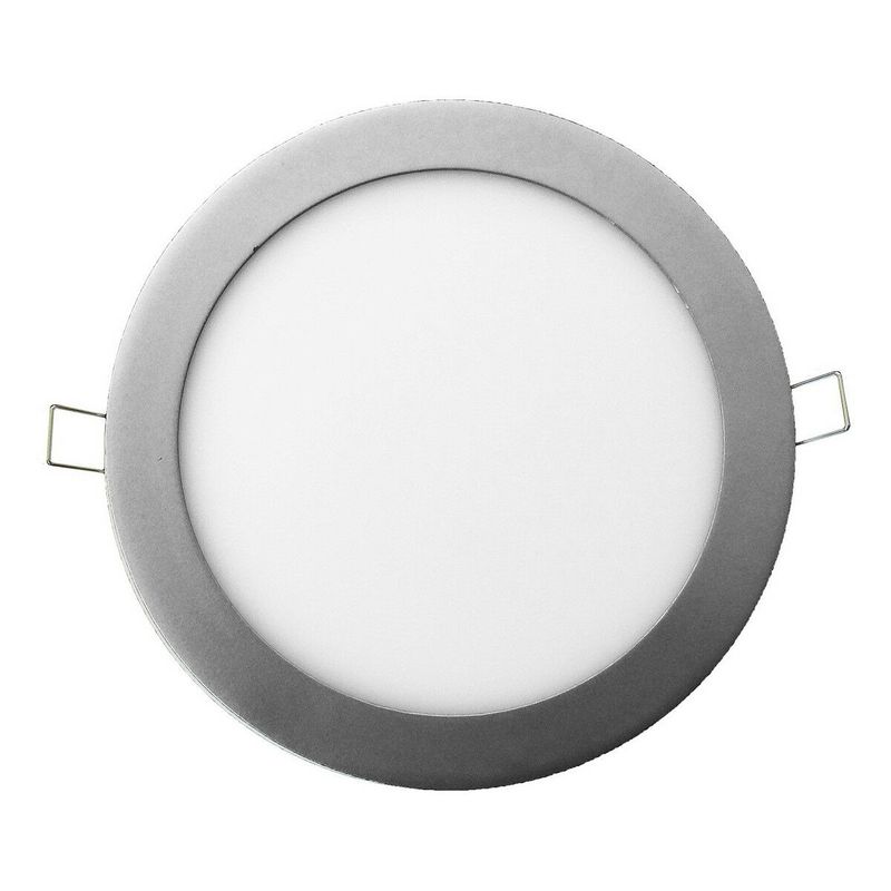 GENERICO - Foco Panel Embutido Redondo 18w Plateado Luz Fria 6500k