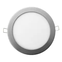 GENERICO - Foco Panel Embutido Redondo 18w Plateado Luz Fria 6500k