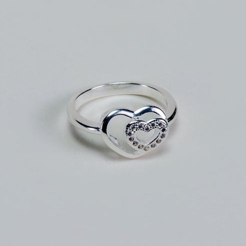 VIZIATO - Anillo cuore circones plata 925