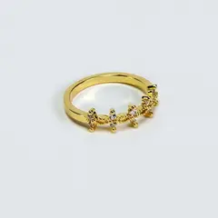 VIZIATO - Anillo corona circón enchapado en oro