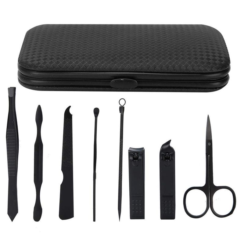 GENERICO - Kit de pedicura profesional de 8 piezas Negro