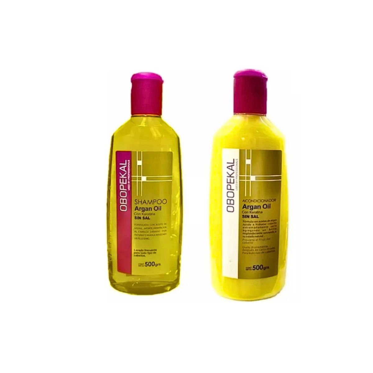 OBOPEKAL - Pack Shampoo Y Balsamo Argan Oil + Keratina Sin Sal 500 Grs.