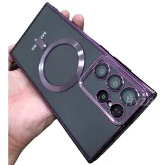 GENERICO - Funda Transparente De Lujo Con Magfase para Samsung S23 ULTRA Morado