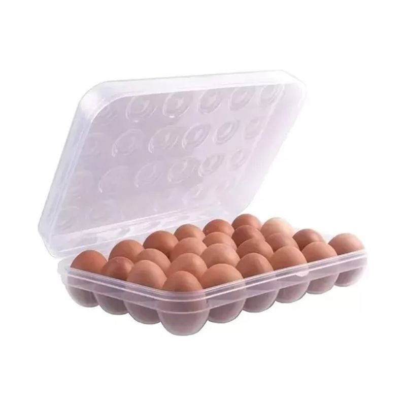 GENERICO - Huevera Organizador De Huevos Bandeja Para 24 Huevos Con Tapa