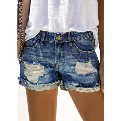 BLWOENS - Pantalones cortos vaqueros para mujeres Jeans