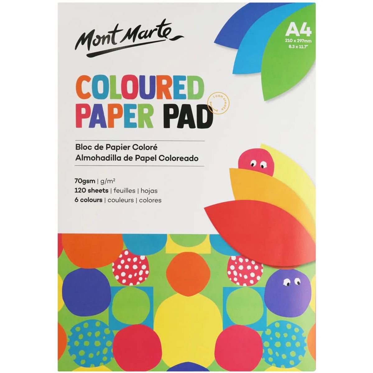 MONT MARTE - Papel color A4 por ambas caras tipo origami Mont Marte