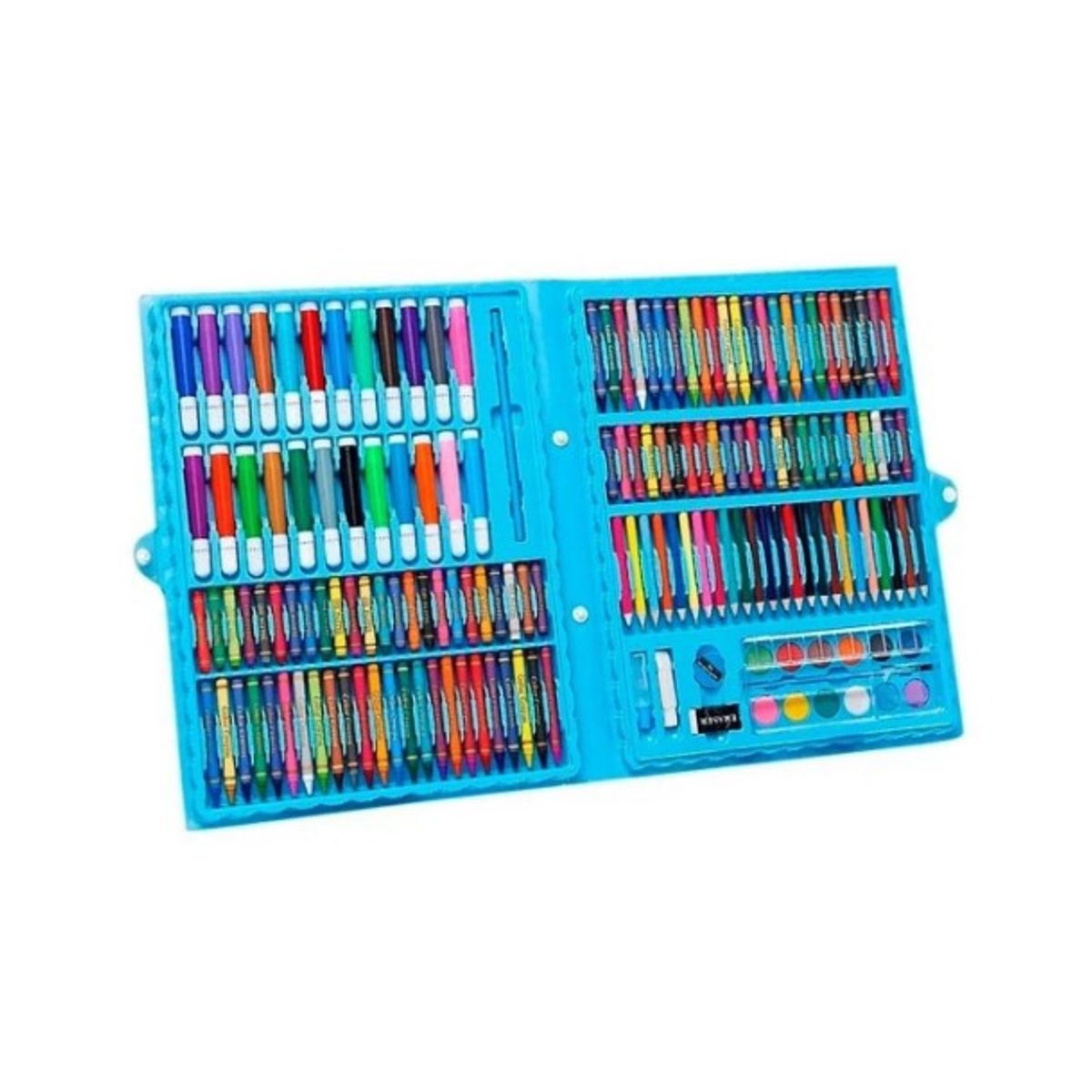 GENERICO - Set Maleta Arte 168 Piezas Lapices Pintura Colorear Azul