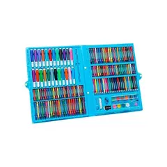 GENERICO - Set Maleta Arte 168 Piezas Lapices Pintura Colorear Azul