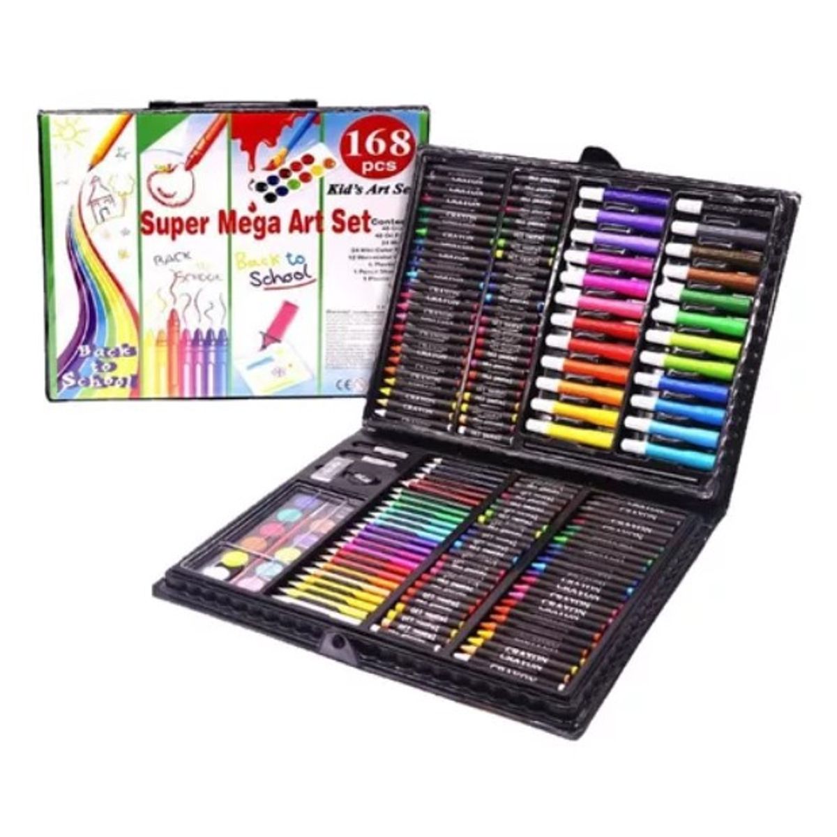 GENERICO - Set Maleta Arte 168 Piezas Lapices Pintura Colorear Negra