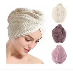 GENERICO - Pack 3 Toalla Turbante Microfibra Para Secar Cabello