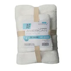 CANNON - Set De Toalla Baño + Mano 4 Piezas De 400g Af By Blanco
