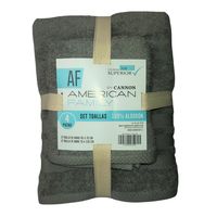 Set De Toalla Baño + Mano 4 Piezas De 400g Af By Gris