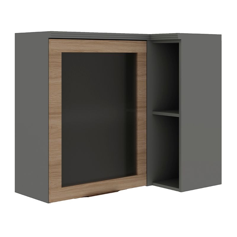 DF HOME - Mueble Mural Aéreo Esquina con Puerta de Vidrio 1612 Itapua