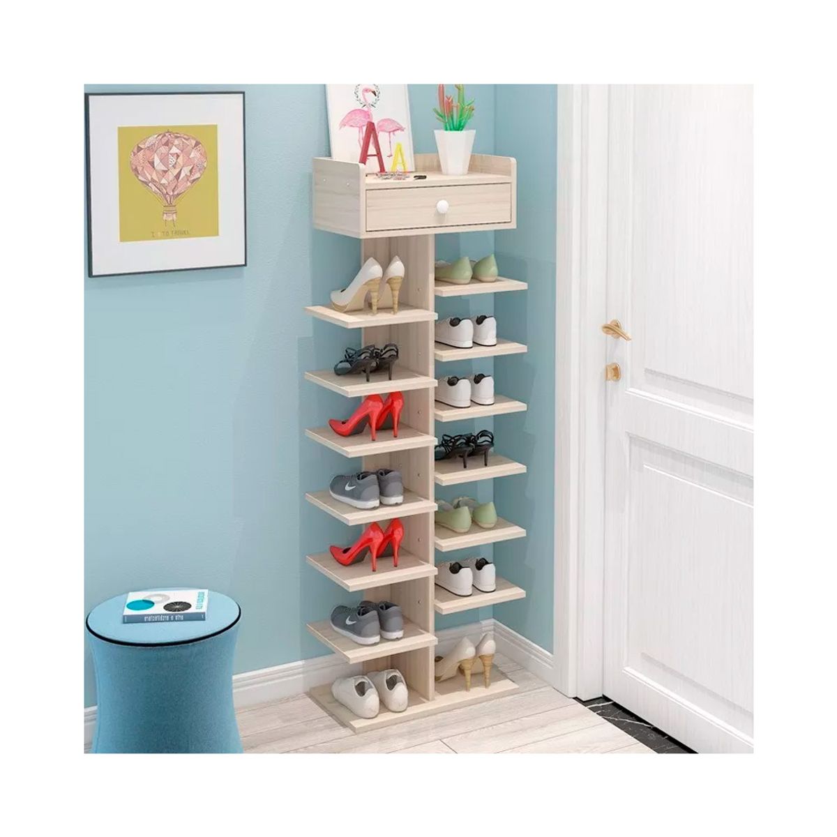 IRM - Zapatero Organizador Estante Zapatos Hall Armario Blanco