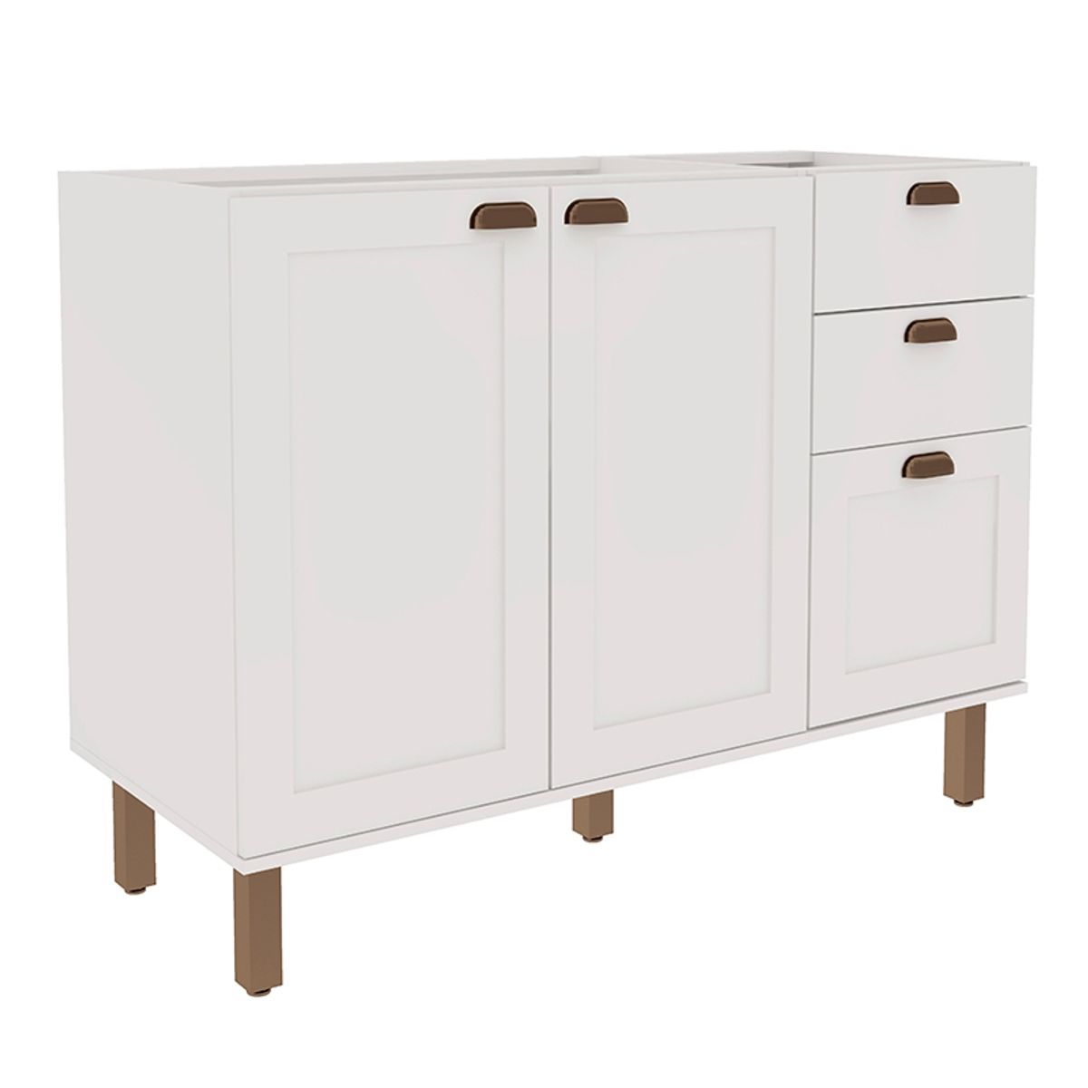 DF HOME - Mueble base 1200 Verde Blanco 2 puertas 3 cajones Studio 1532